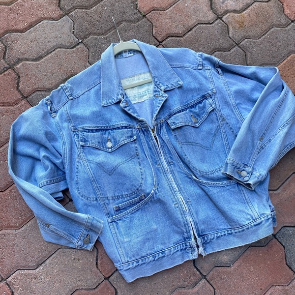 Vintage Freego Jean Zipper Oversized Jacket 🌿A4 - Picture 9 of 14